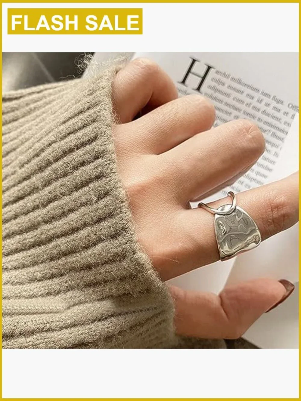 925 Sterling Silver Open Knuckle Ring Adjustable Band
